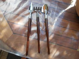 Bonsai  Gartenwerkzeug Set 3-teilig Holzgriff