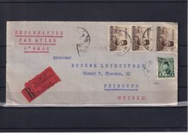 Par avion - Recommandé - Egypte 1946 - Fribourg
