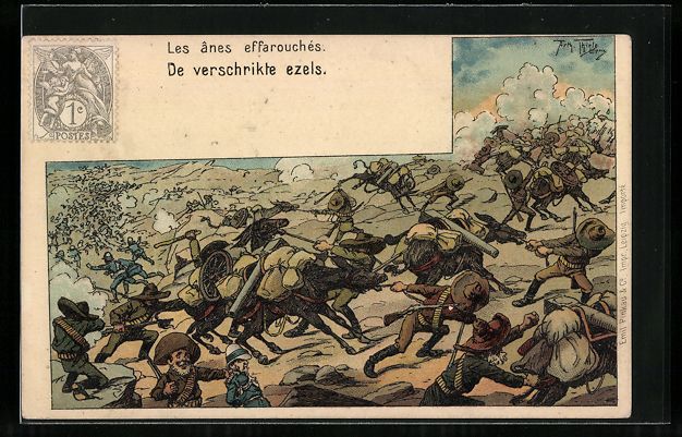Cartoline postali: Arthur Thiele: Burenkrieg, Buren überfa – Usato da Berlin venduto da bartko-reher