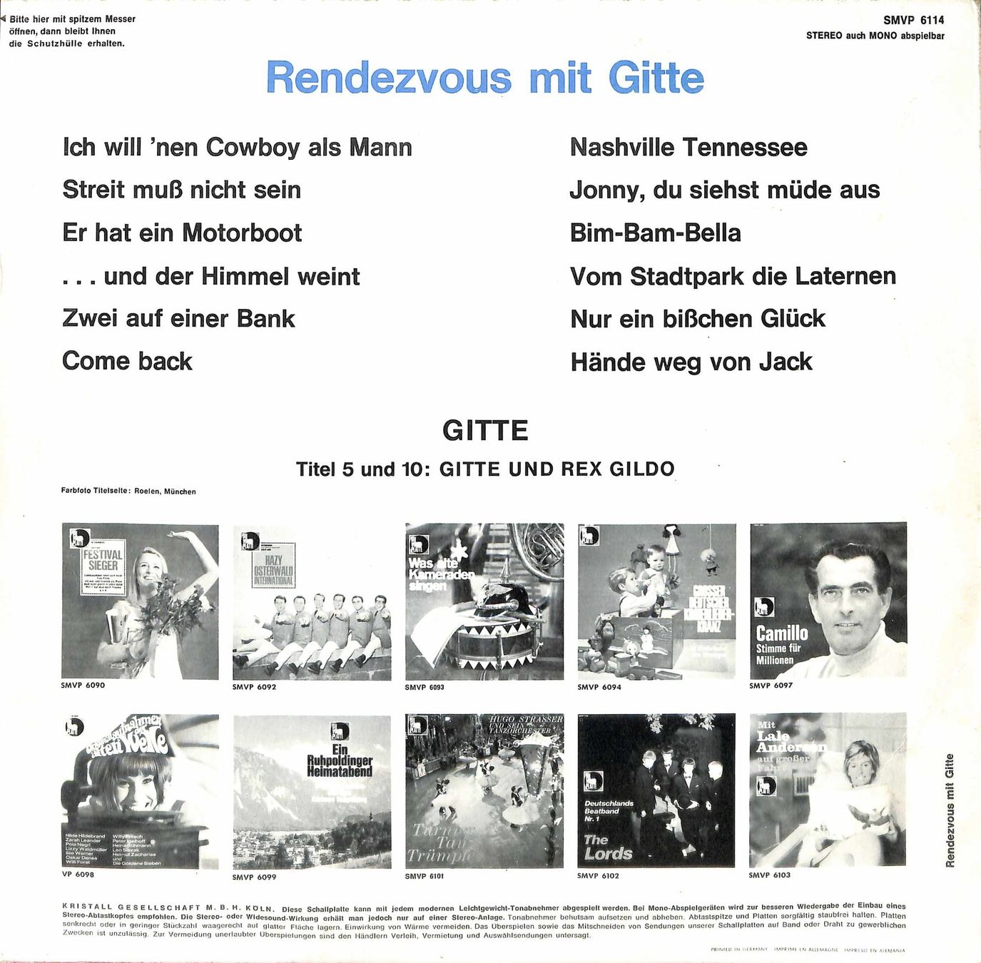 Vinyles: LP Rendezvous mit Gitte - 1970 – D'occasion à Trimmis par Beax72 1