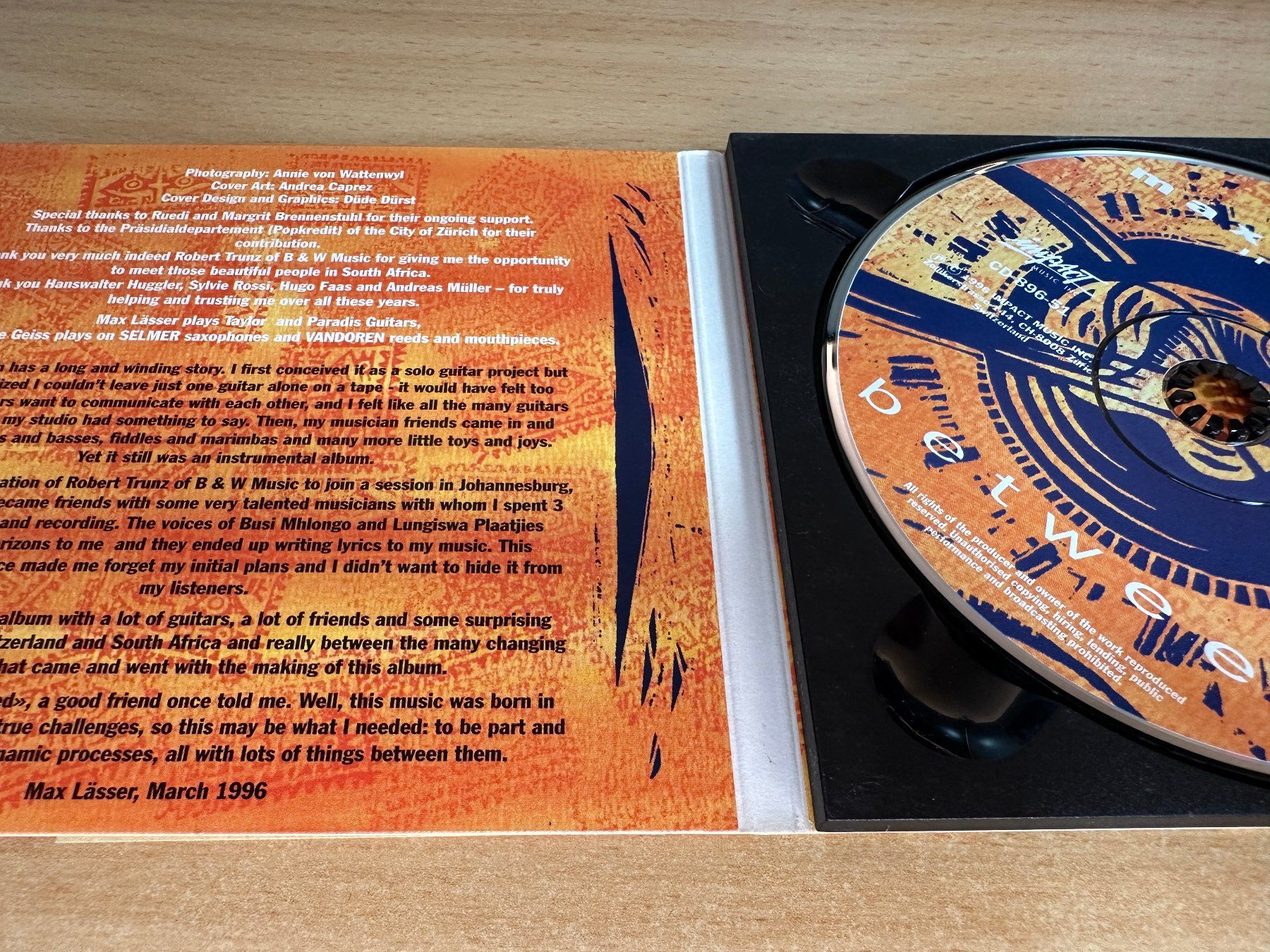 CD: Max Lässer – Between – Usato da Rikon im Tösstal venduto da Alpenmutz 2