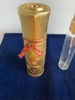 "Hermes" Gravurflakon, Parfumspray goldigfarbig - Vintage
