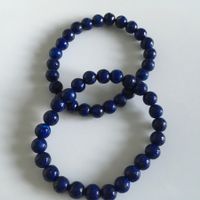 2  Bracelets blau aus Steinkügelchen