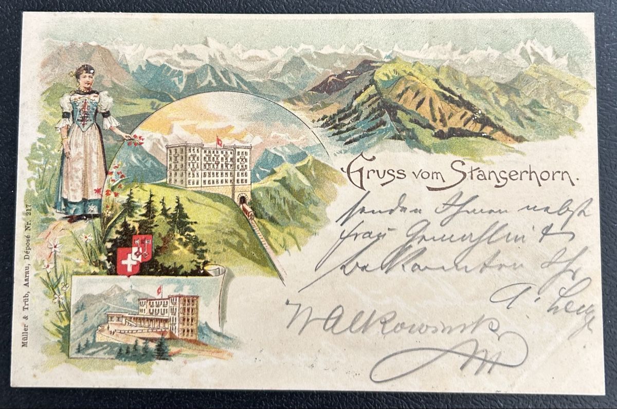 Ansichtskarten: Gruss vom Stanserhorn Litho  – Gebraucht aus Horw von Tellbub