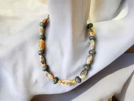 Unikat 💎 Halskette mit antiken Moschus-Achat-Steinen - Neu
