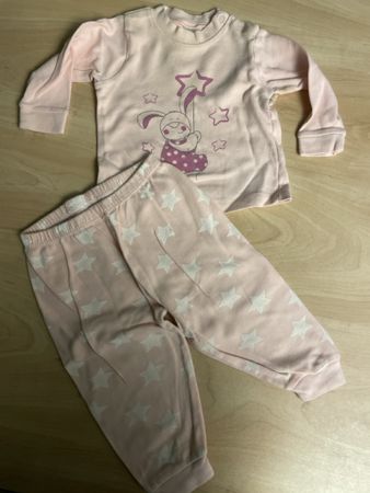 Baby Set Pyjama Fuar Baby rosa mit Motiv Gr.6-9 Monate neu