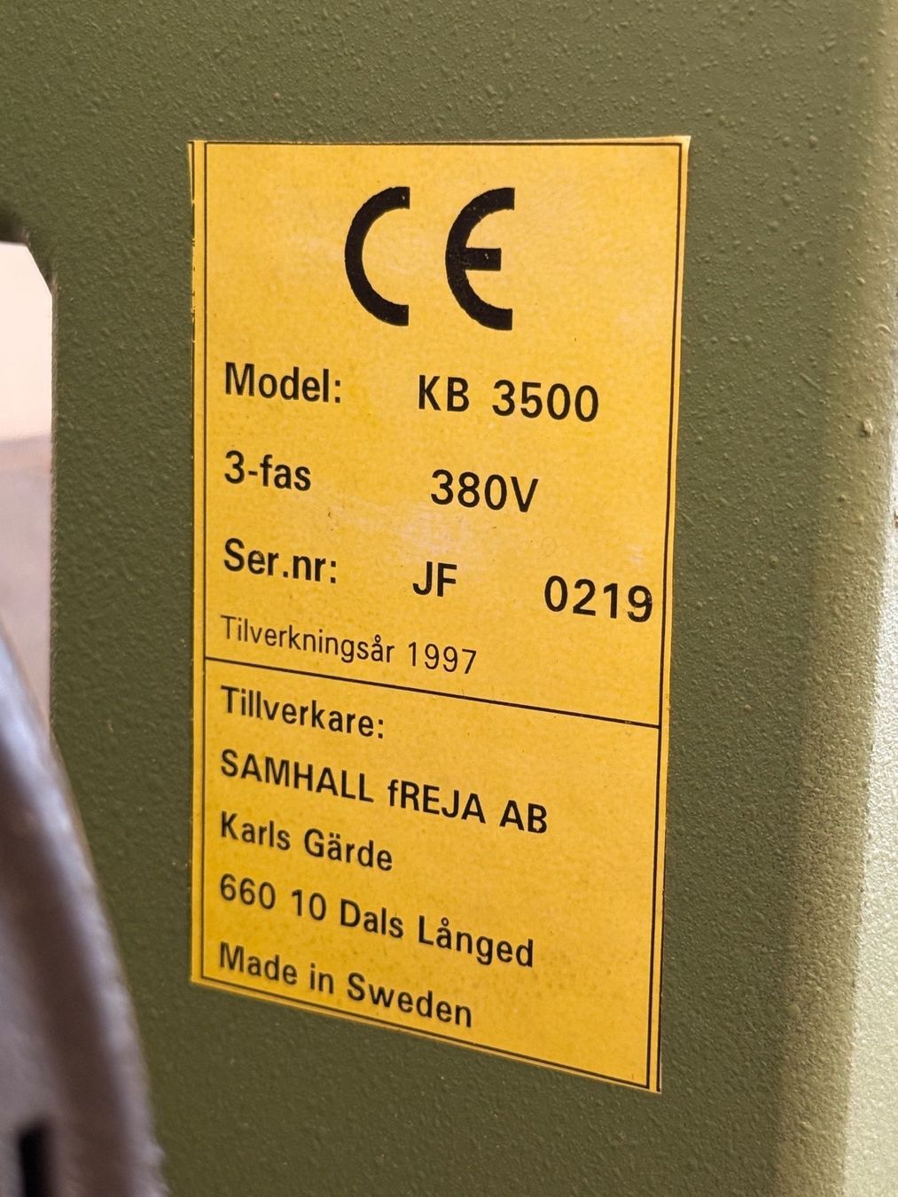 Schleifen & Polieren: Kantenbandschleifmaschine SAMHALL FREJA KB 3500 – Gebraucht aus Teufen AR von mer4.ch 1