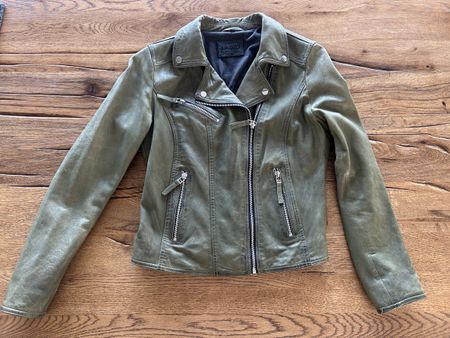 Veste en cuir véritable Oakwood, taille M, vert