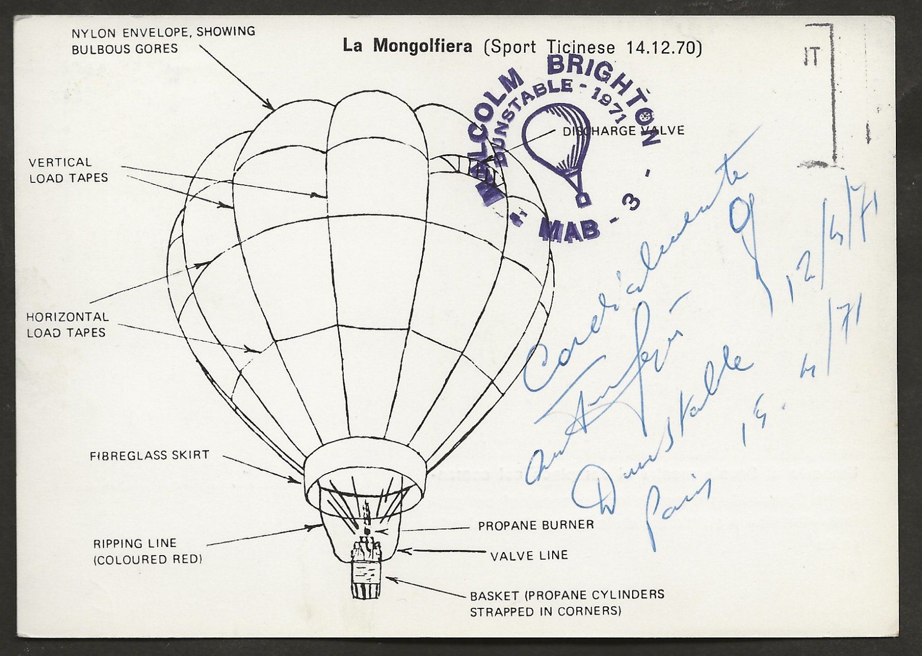 Tutti i francobolli: Ballon  1971 Frankreich Paris Luftpost – Usato da Au ZH venduto da xelagreb01 1