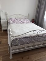 Metallbett Weiss 140x200 cm mit Lattenrost 