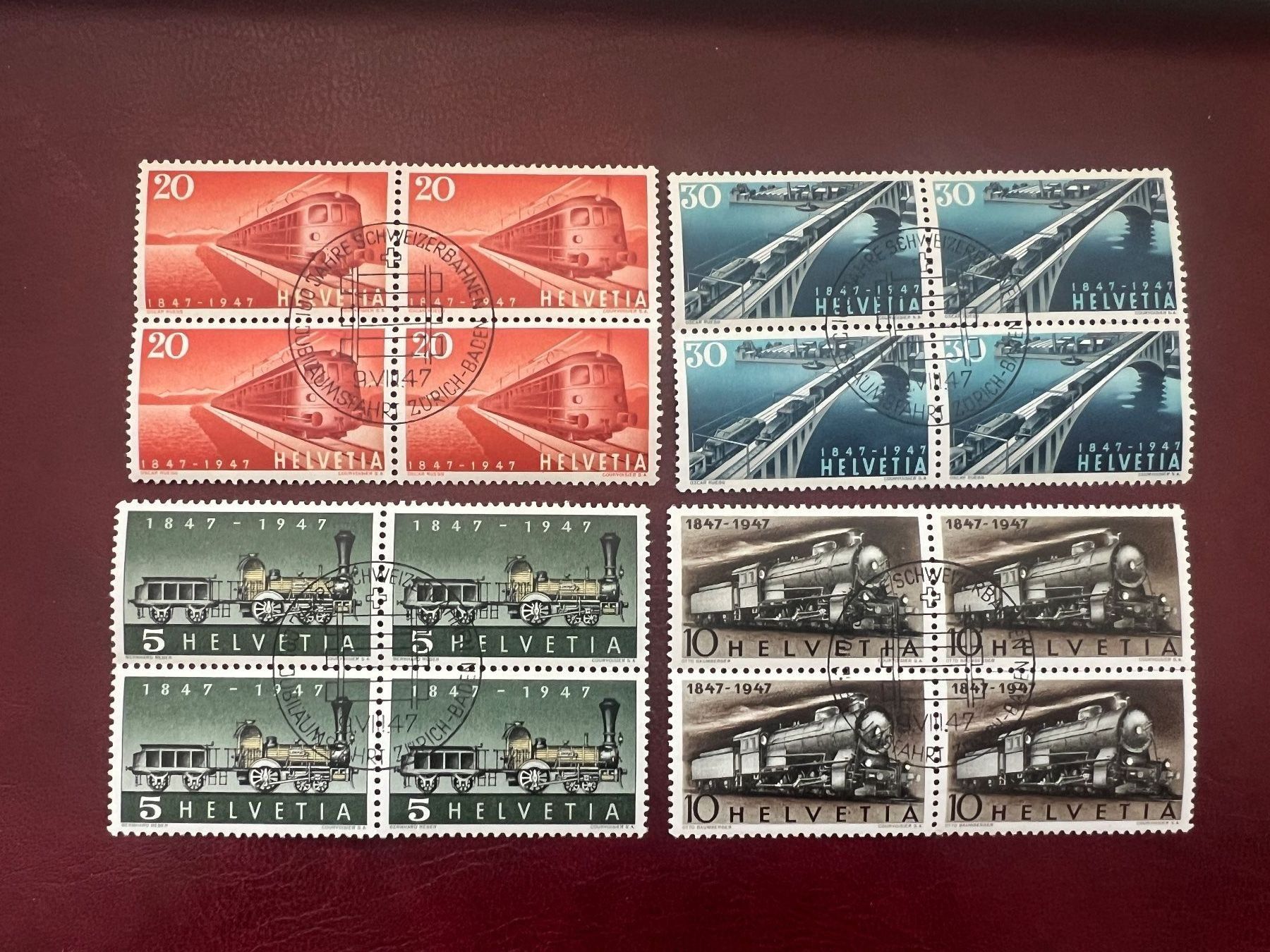 Tutti i francobolli: 1947 Eisenbahn Nr. 277-280 ET Stempel – Usato da Arch venduto da Karibu19