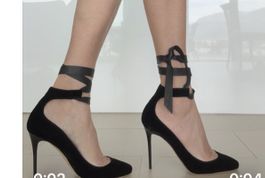 Scarpa da sera  Jimmy Choo velluto nere, tacco 11cm