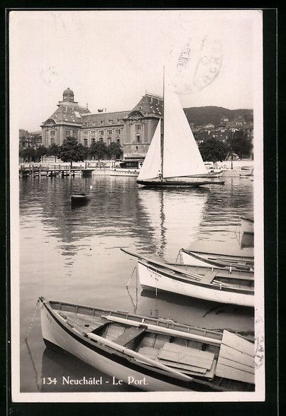 Cartoline postali: AK Neuchatel, Le Port, 1932 – Usato da Berlin venduto da bartko-reher