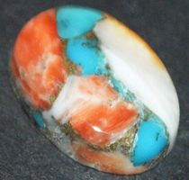 Cabochon L-2677 – Auster Kupfer Türkis Oval ca.14x10 mm