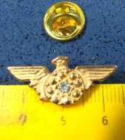 AVIATIK AIR-LINE LOGO SCHMUCK PIN GOLDIG GEPRÄGT MIT STEIN