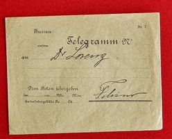 TELEGRAMM AN DR. LORENZ FILISUR VON SERNEUS GRAUBÜNDEN 1905