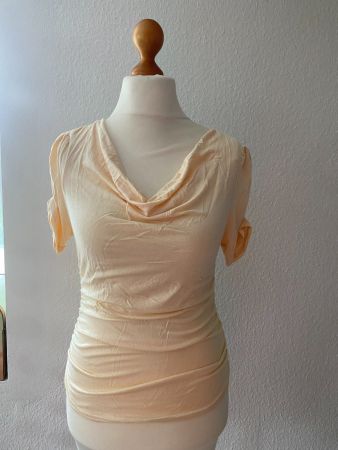 T-Shirt mit Wasserfallausschnitt , Gr. 38