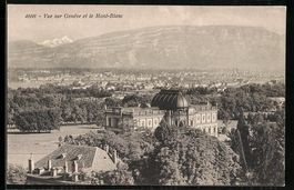 Genève, Vue générale et le Mont-Blanc