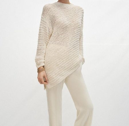 ZARA Strickpullover Pullover Weiss Strick Gr.M NEU 59.90