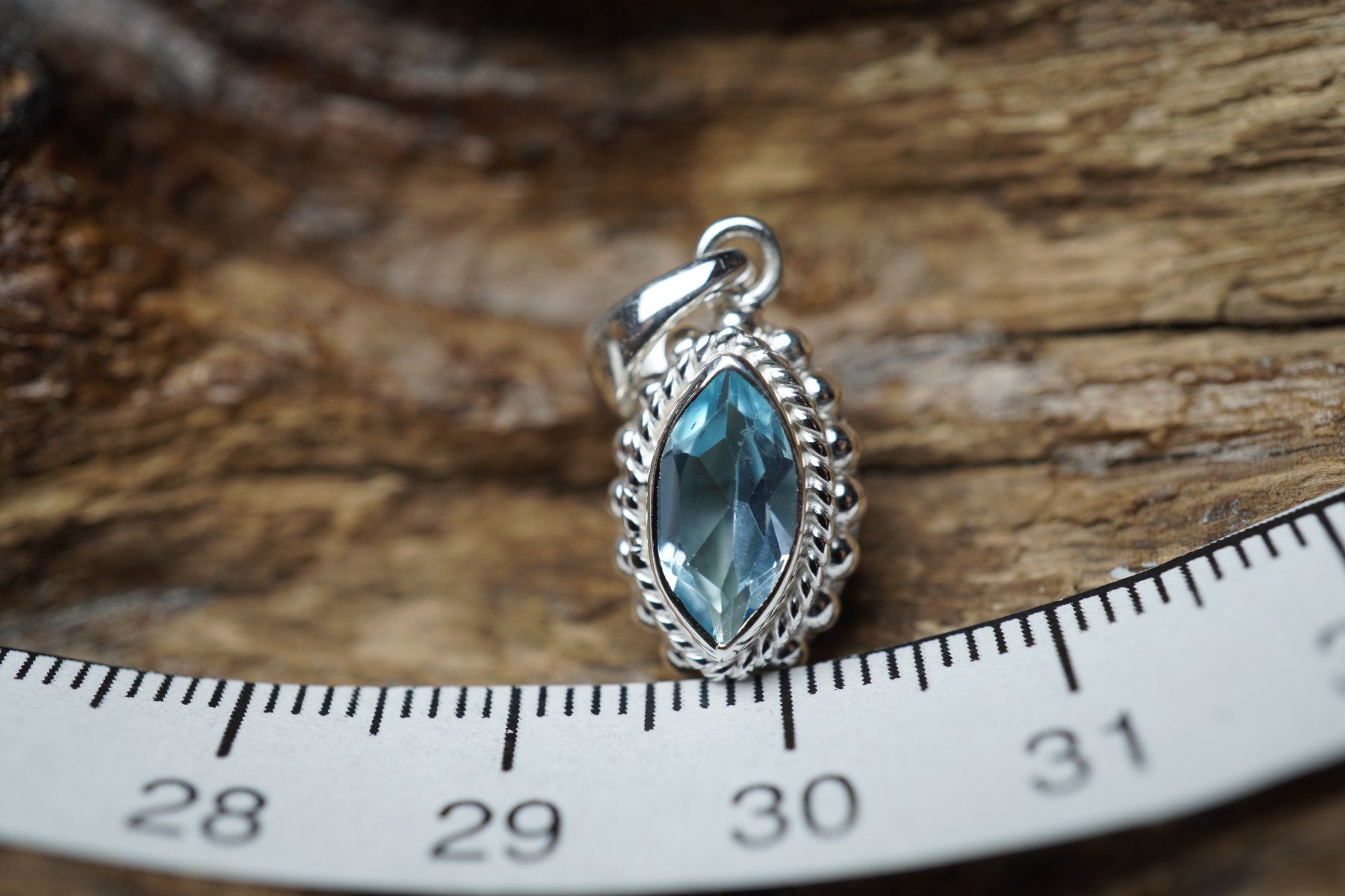 Ciondoli: Topas  Blau    Navette     925 Silber – Nuovo e nell'imballaggio originale da Balgach venduto da top_silver 3