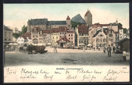 Basel, Barfüsserplatz mit Geschäften