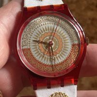 Swatch Uhr, red glitter