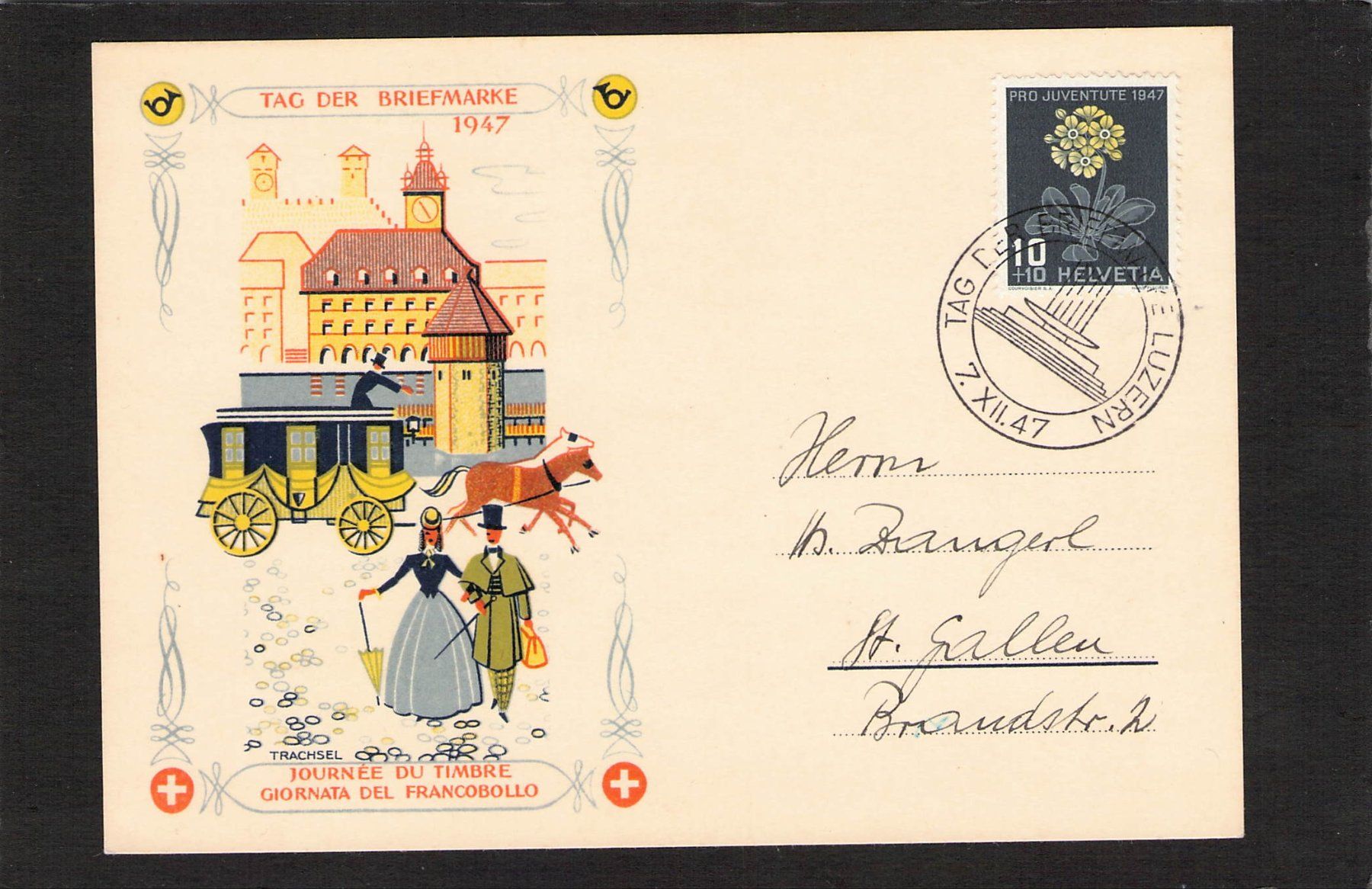 Alle Briefmarken: Tag der Briefmarke 1947 Bern – Gebraucht aus Reichenburg von Pipo-67