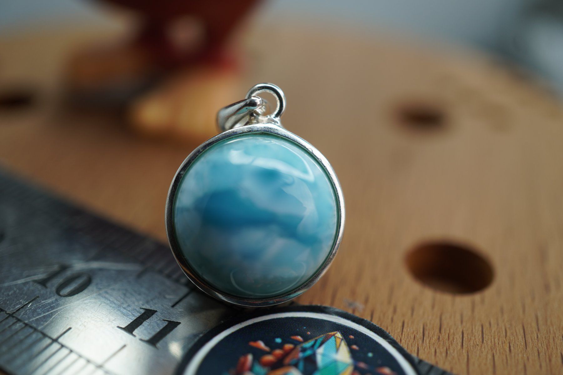 Pendentifs: Larimar Rund    Silber 925 Silber  Anhänger – Neuf avec emballage d'origine à Eschenbach SG par topstone 3