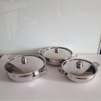 Vintage-Set aus Edelstahl-Servierpfannen von Gero Zilmeta