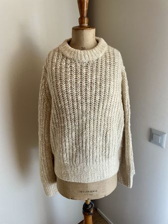 Damen Pullover Opus Grösse 38 Wollweiss Strick