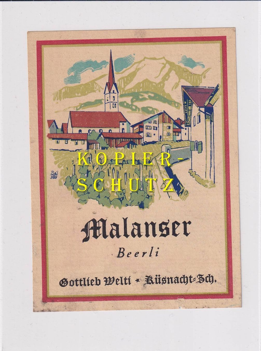 Papiere: Etikette - Malanser Beerli /bd – Gebraucht aus Hombrechtikon von Rudolf07