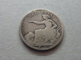 Erste  Silber Prägung  1/2 Fr. 1850  -  ungereinigt  -