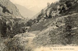 Huteggen  VS  im Saastal  mit Hôtel HUTECK    um 1 9 1 6