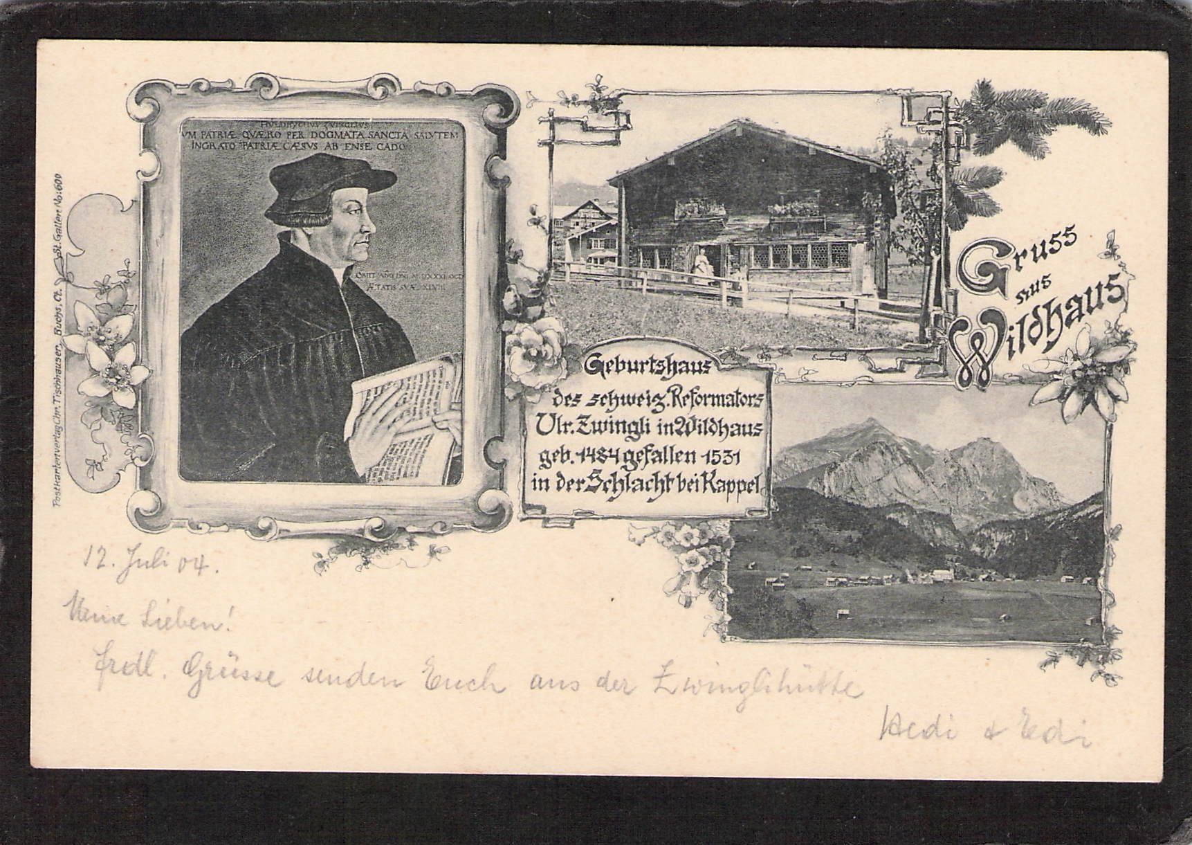 Cartoline postali: Lichtdruck : Gruss aus Wildhaus SG – Usato da Reichenburg venduto da Pipo-67