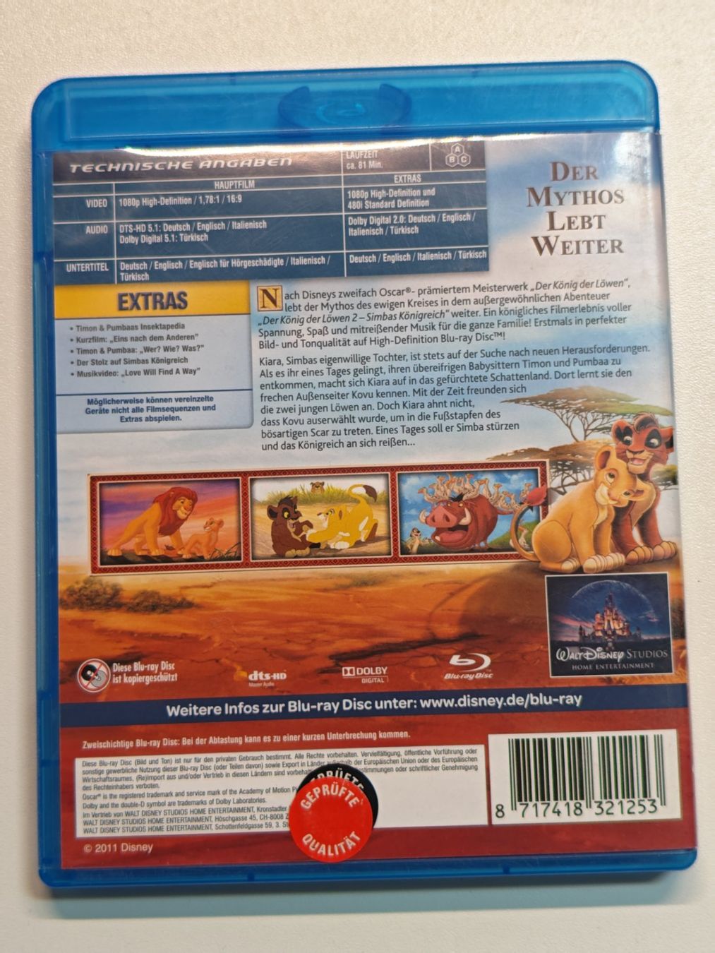 Tutti i DVDs: Der König der Löwen 2 – Usato da Liestal venduto da Kratzilla 2