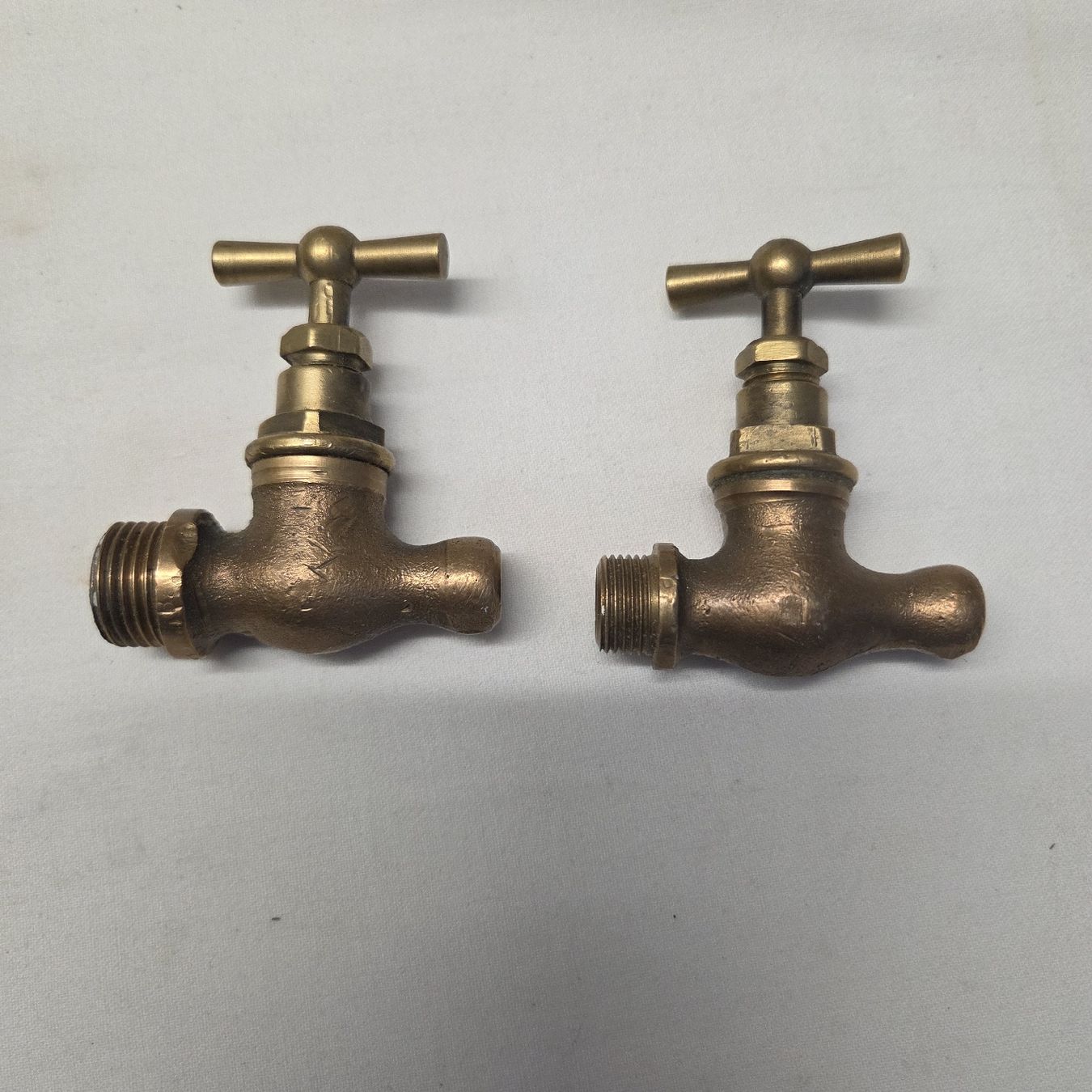 Rubinetteria: 2x Messing Eckventile Wasserhahn antik Vintage.. – Usato da Stans venduto da Ducati16