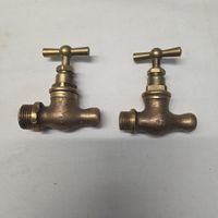 2x Messing Eckventile Wasserhahn antik Vintage..