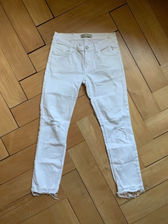 ZARA - Destroyed Jeans weiss 34