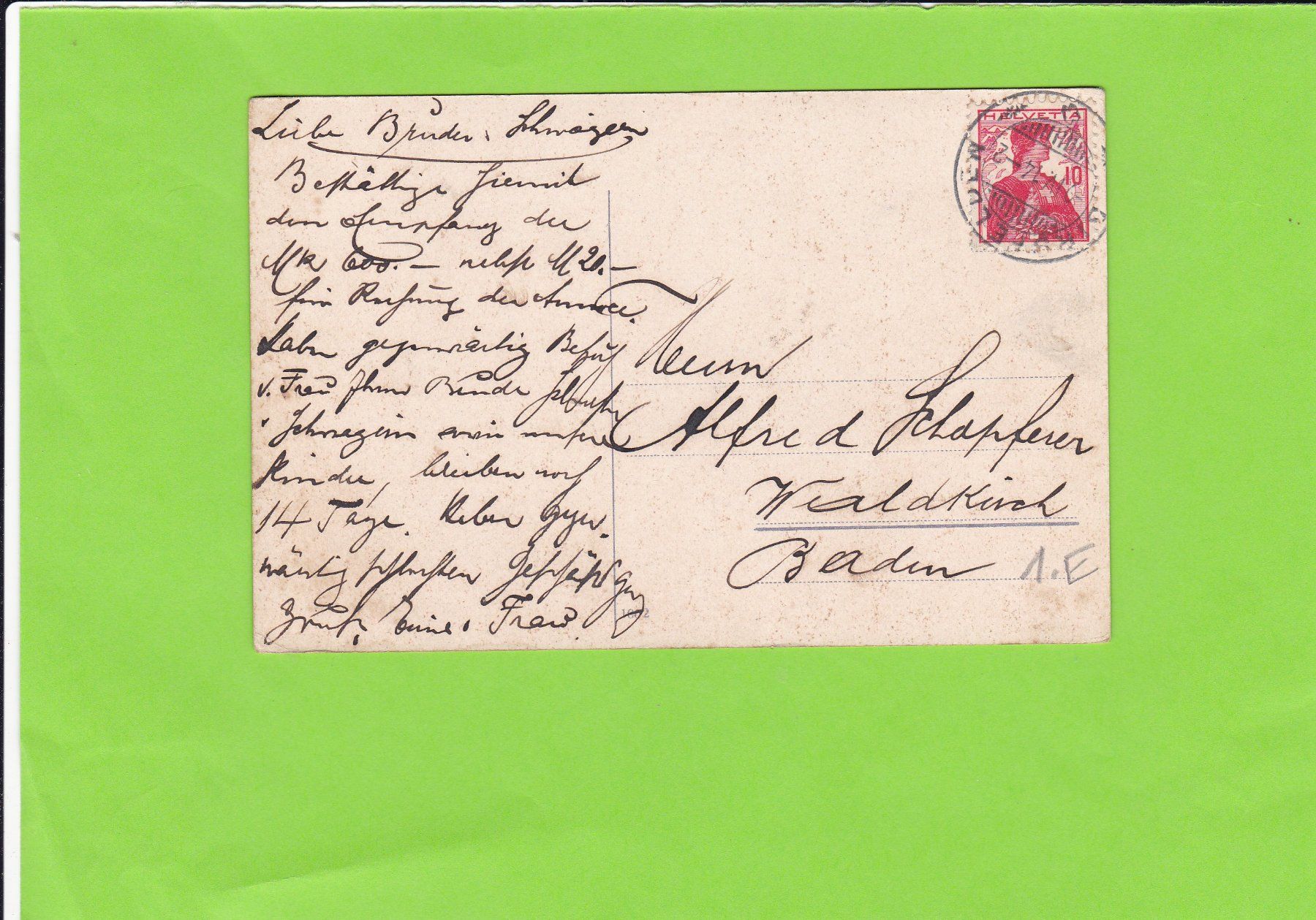 Cartoline postali: Die Jungfrau – Usato da St. Peterzell venduto da neckertal 1