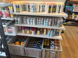 Farbspray Dosen Aqua Lack diverse Farben alt aber unbenutzt.