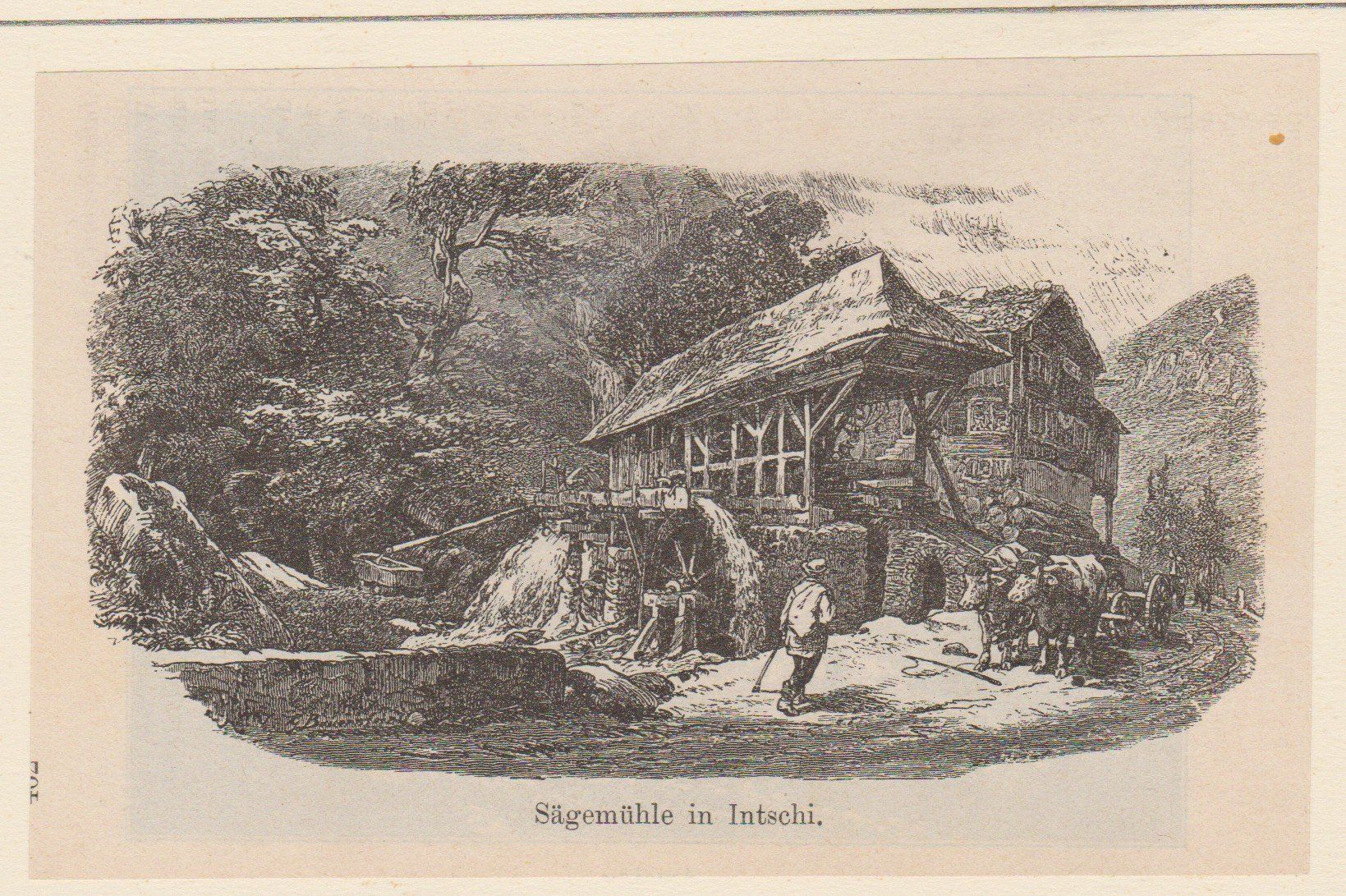 Posters & Illustrations: Intschi   UR   :   altes Bild von der Sägemühle – D'occasion à Vitznau par Mina60