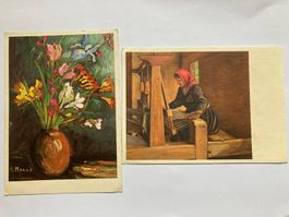 2 Kunstkarten Pro Infirmis, gelaufen