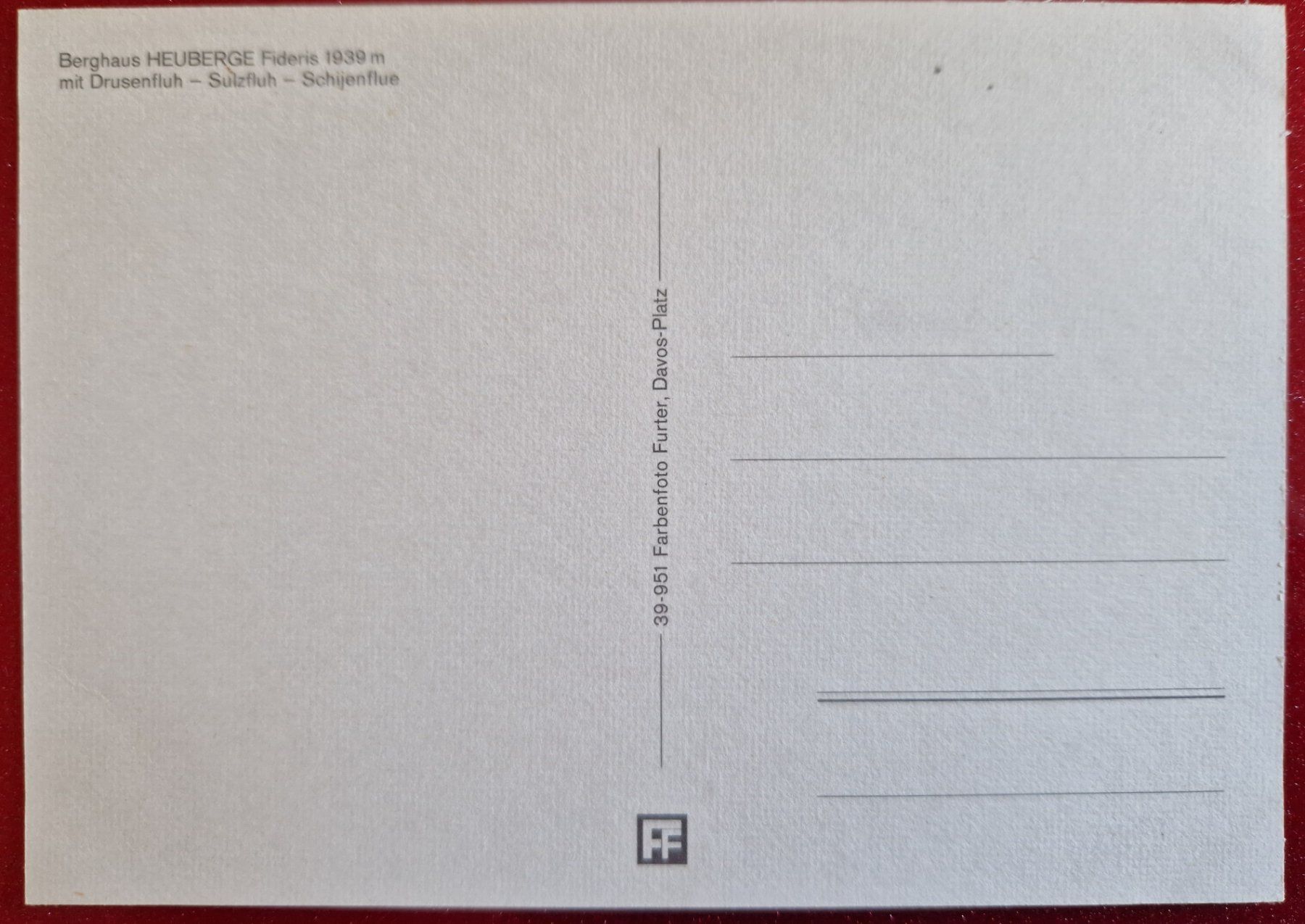 Cartoline postali: Berghaus HEUBERGE Fideris – Nuovo (secondo la descrizione) da Melchnau venduto da Fishel 1