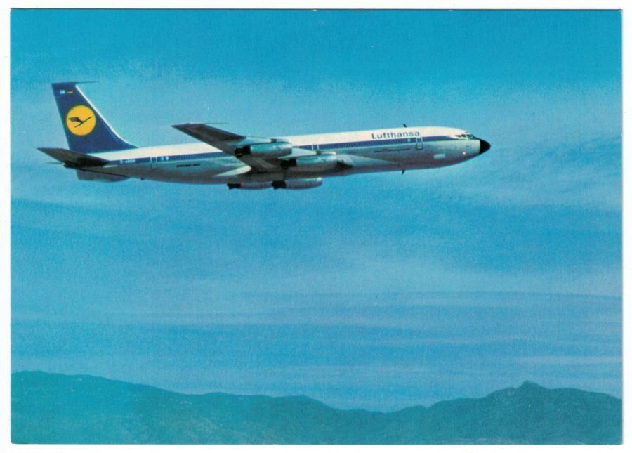 Cartoline postali: Boeing 707 Intercontinental Jet Lufthansa, datiert 1970 – Usato da Frauenfeld venduto da POML