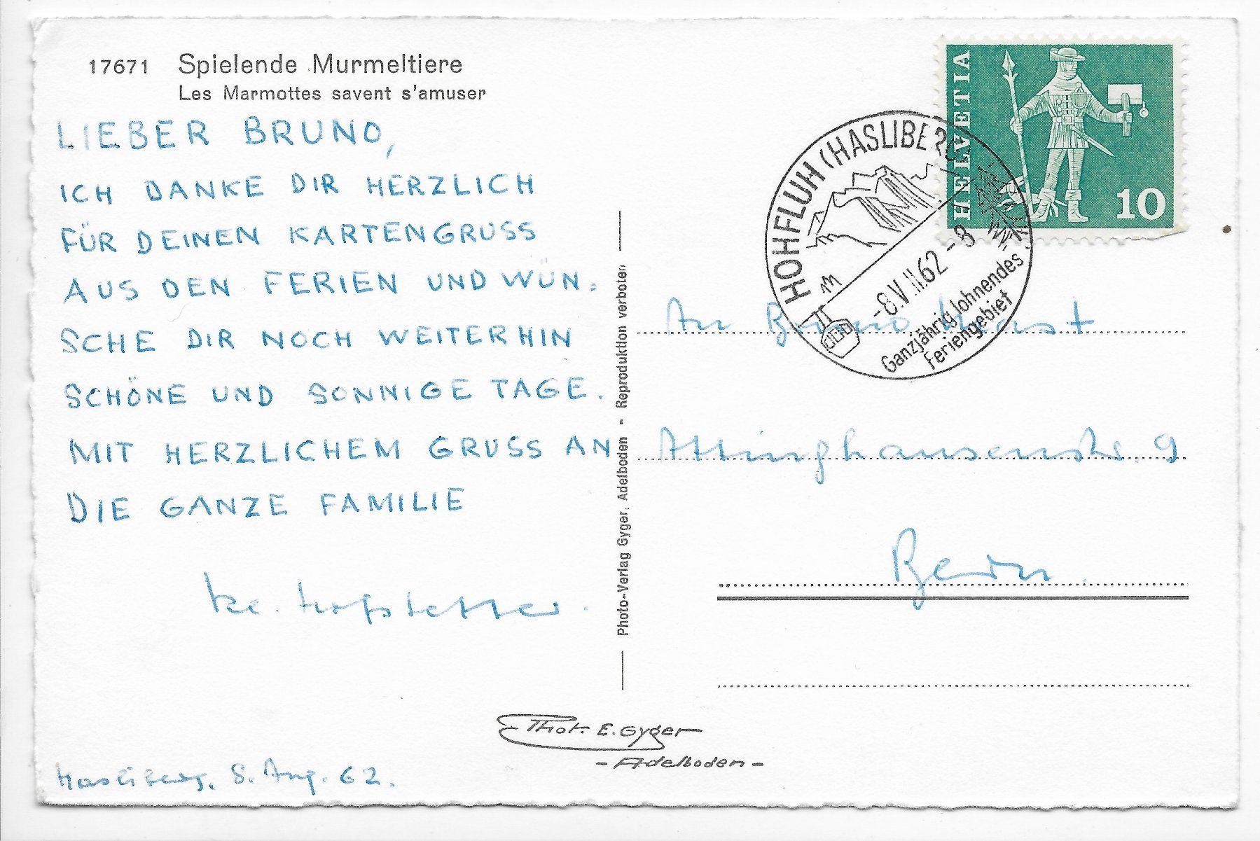 Cartoline postali: Spielende Murmeltiere – Usato da Hefenhofen venduto da Richsalz 1