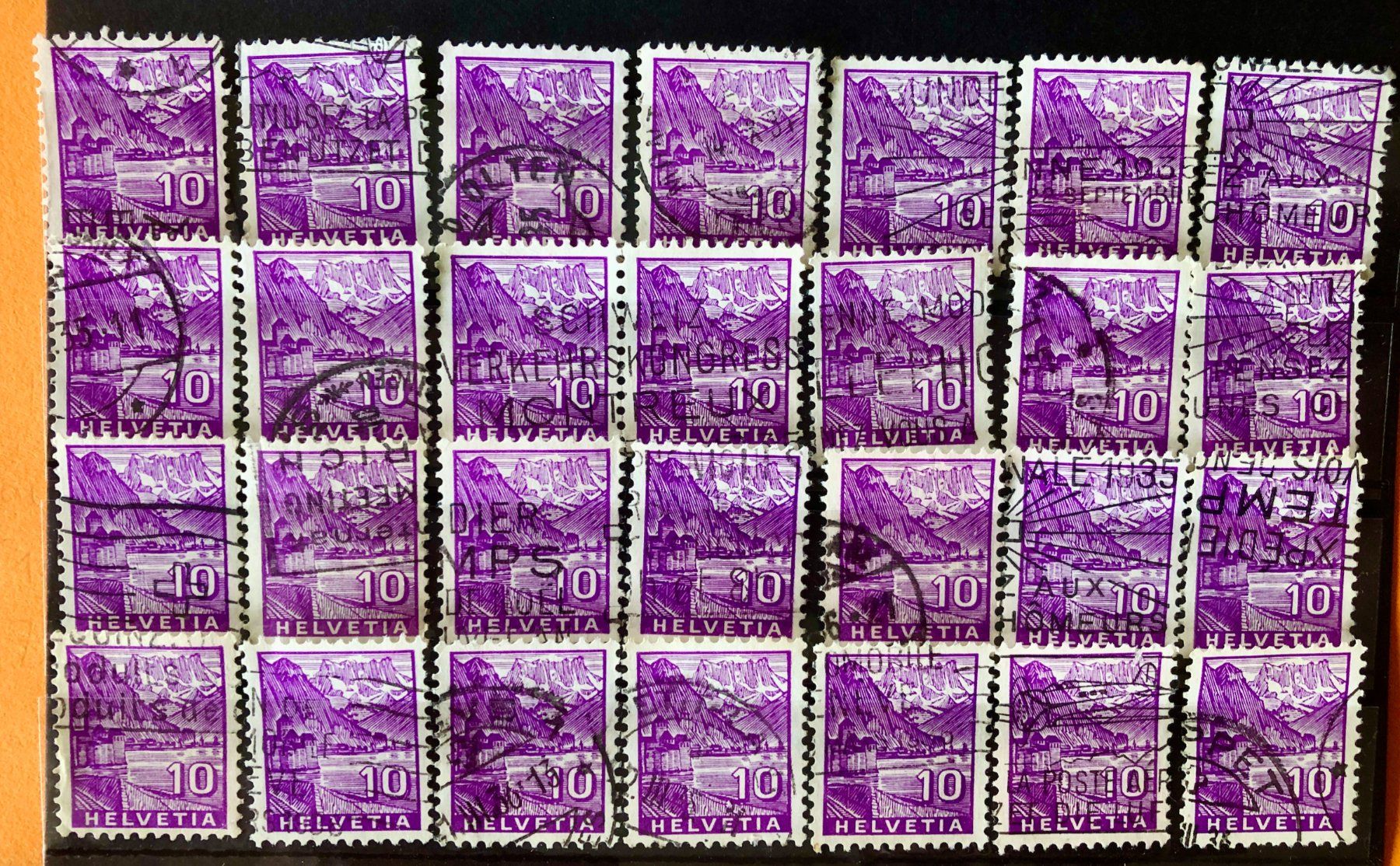Tutti i francobolli: Nr.196 Landschaftsbilder BRIEFMARKEN GESTEMPELT – Usato da Aarau venduto da Billa007