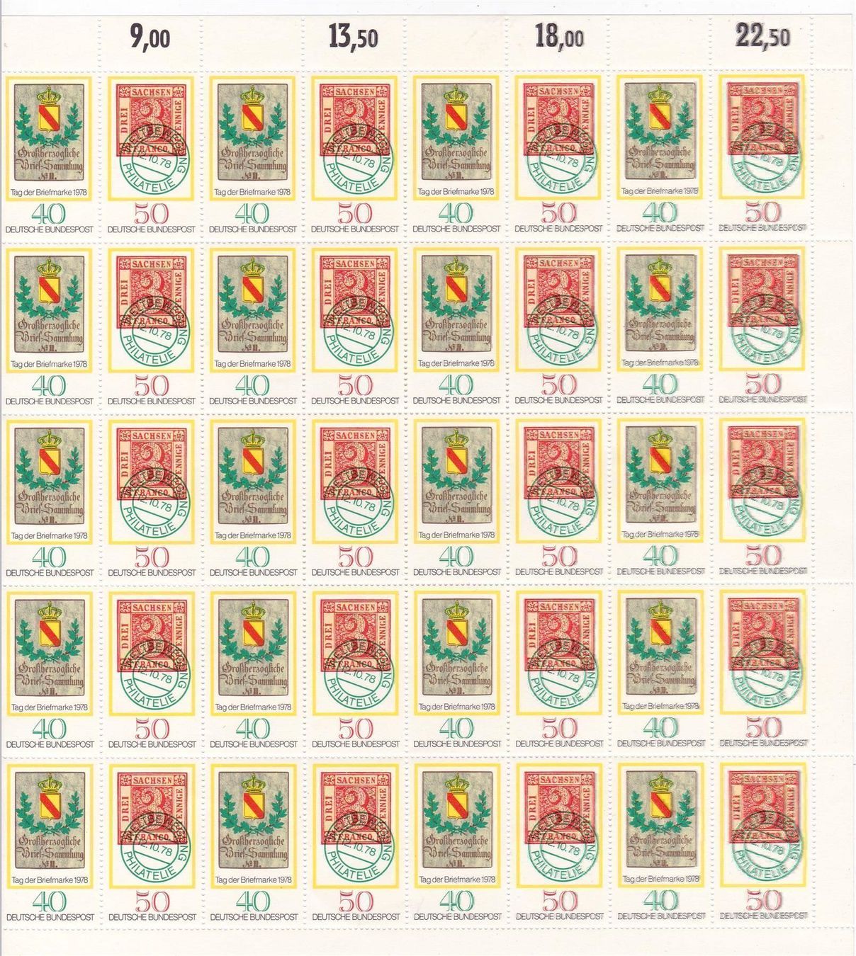 Alle Briefmarken: BRD Tag der Briefmarke 1978,postfr.Bogen – Gebraucht aus Wenslingen von riger11
