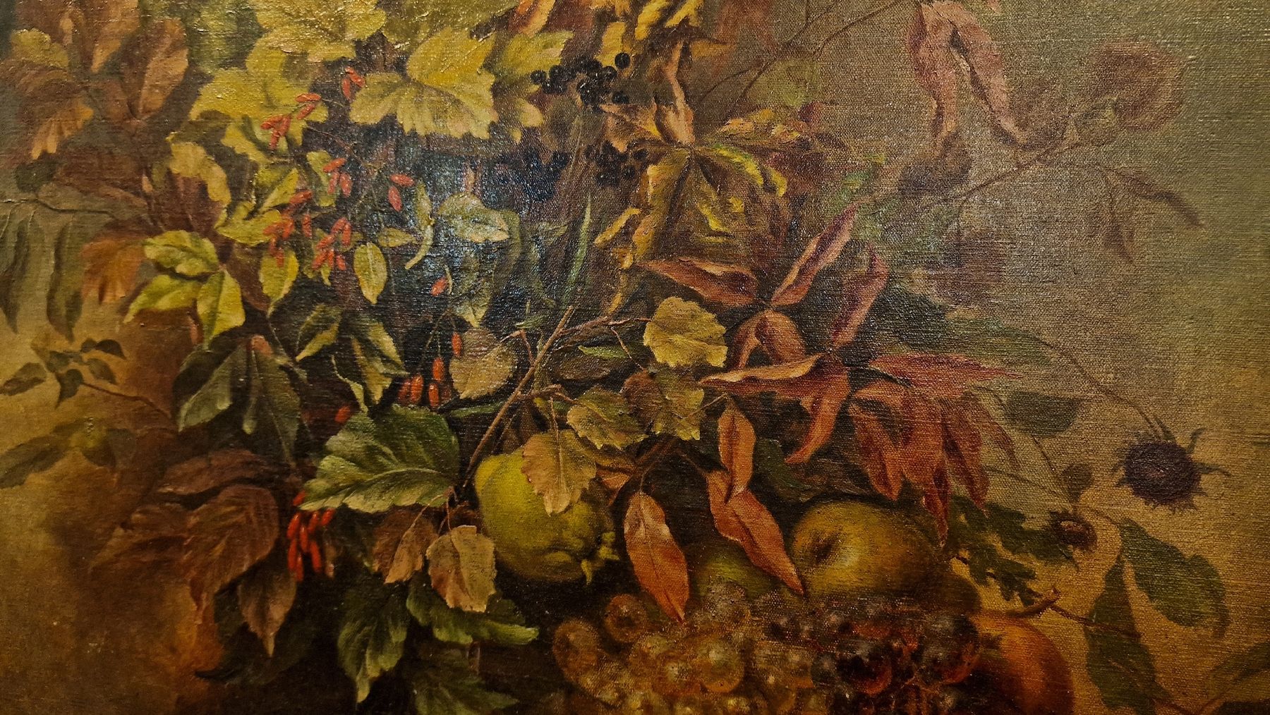 Dipinti: Antike Ölgemälde, Herbststillleben, signiert – Usato da BERN venduto da Intarsia 3