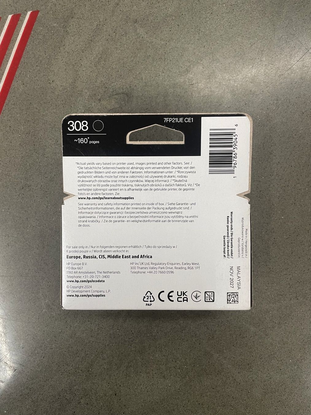 Hewlett Packard Druckerpatronen & Toner: HP 308 Black – Neu und originalverpackt aus Seewen SZ von Timekeeper 1