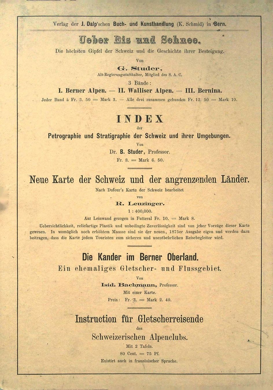 Bücher: Mänlichen Panorama von Studer – Gebraucht aus Rafz von Helvet32 5
